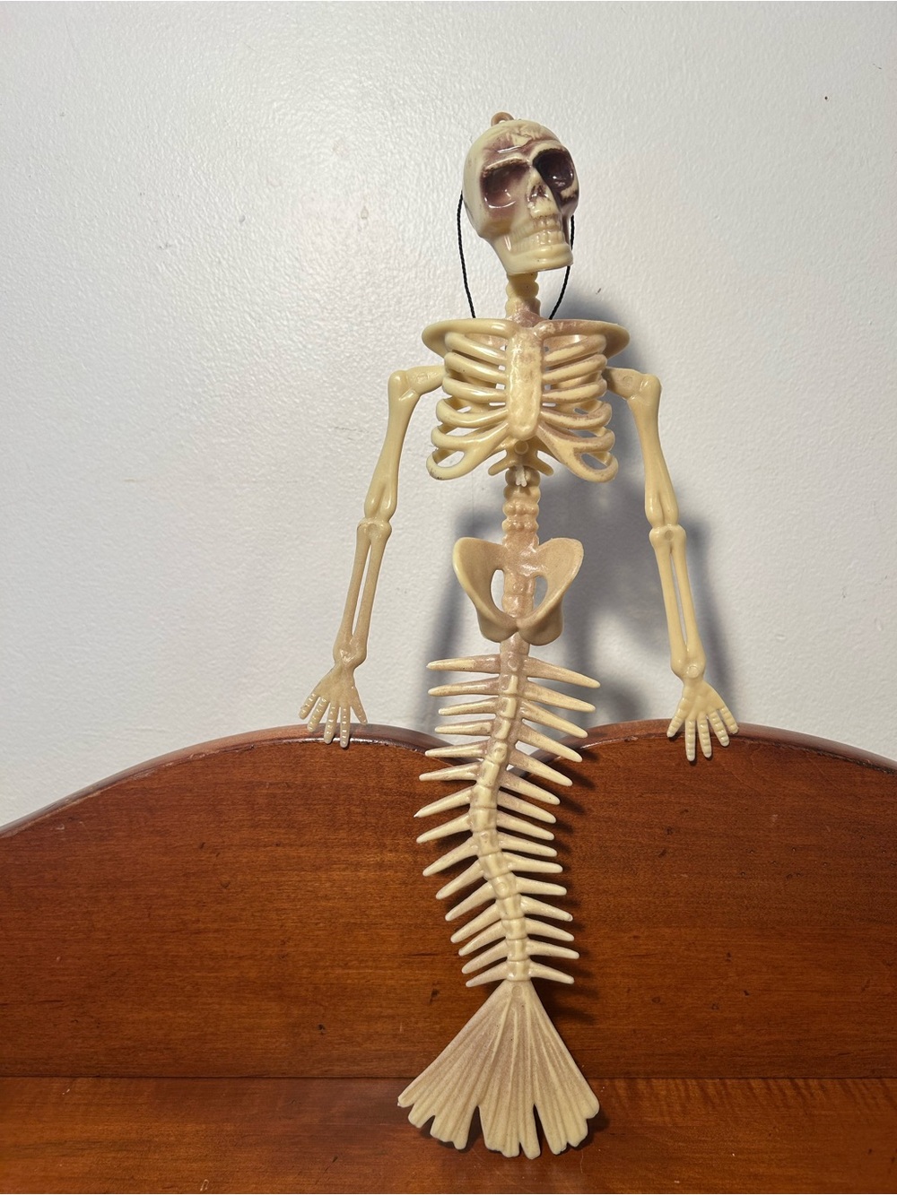 Decorative Beige Skeleton Mermaid Hanging Accent - Home Accents